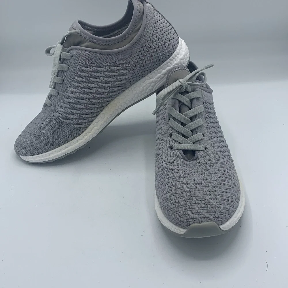 Aqua College Gray Knit Winiona Waterproof Lace Up Running Sneakers Women Sz 9.5M